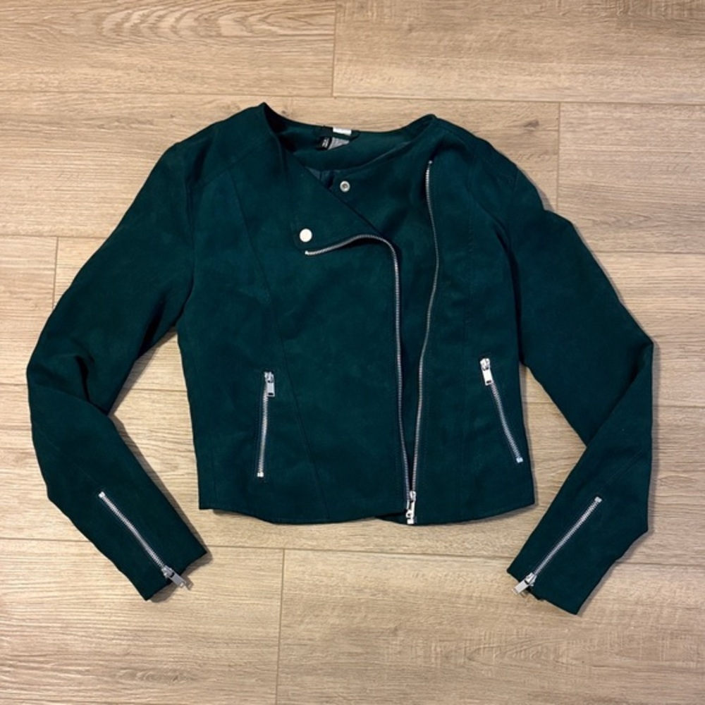 Divided Dark Green Feaux Leather Jacket